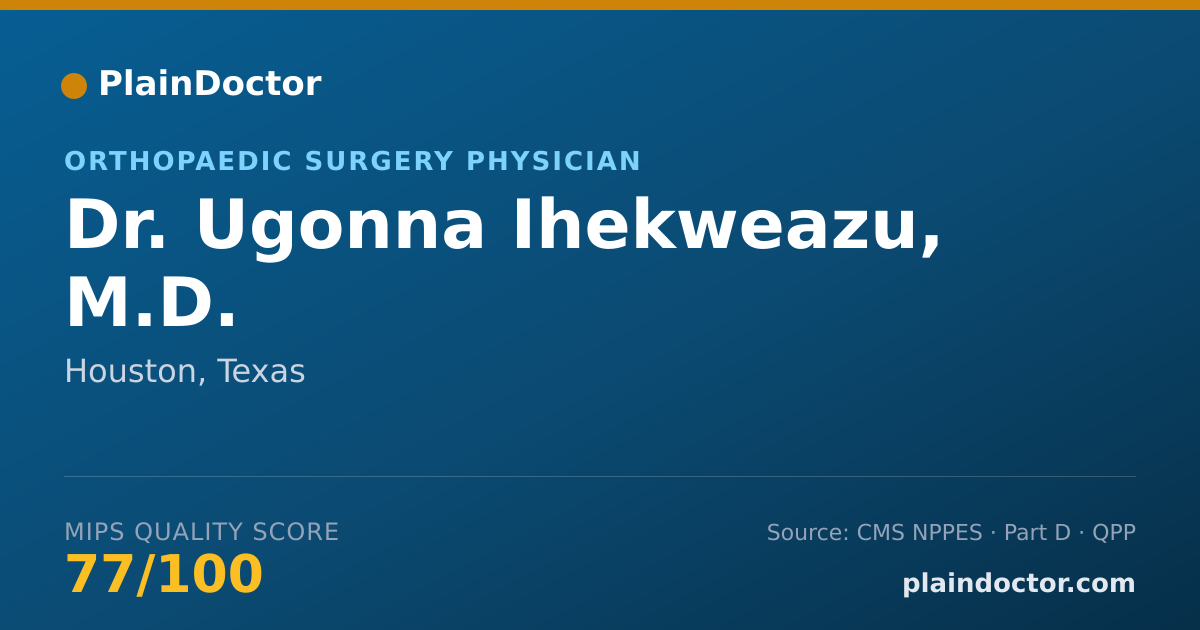 Shareable card for Ugonna Ihekweazu, M.D. - Orthopaedic Surgery Physician, Houston, TX