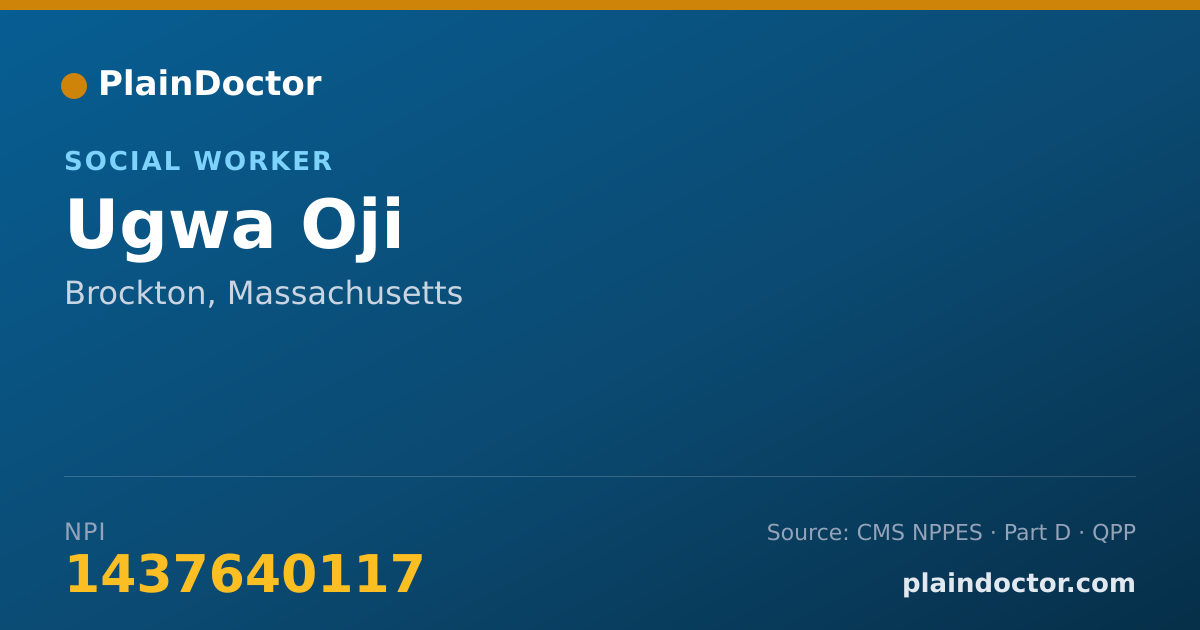 Shareable card for Ugwa Oji - Social Worker, Brockton, MA