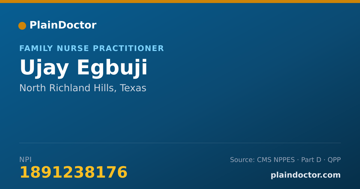 Shareable card for Ujay Egbuji - Family Nurse Practitioner, North Richland Hills, TX