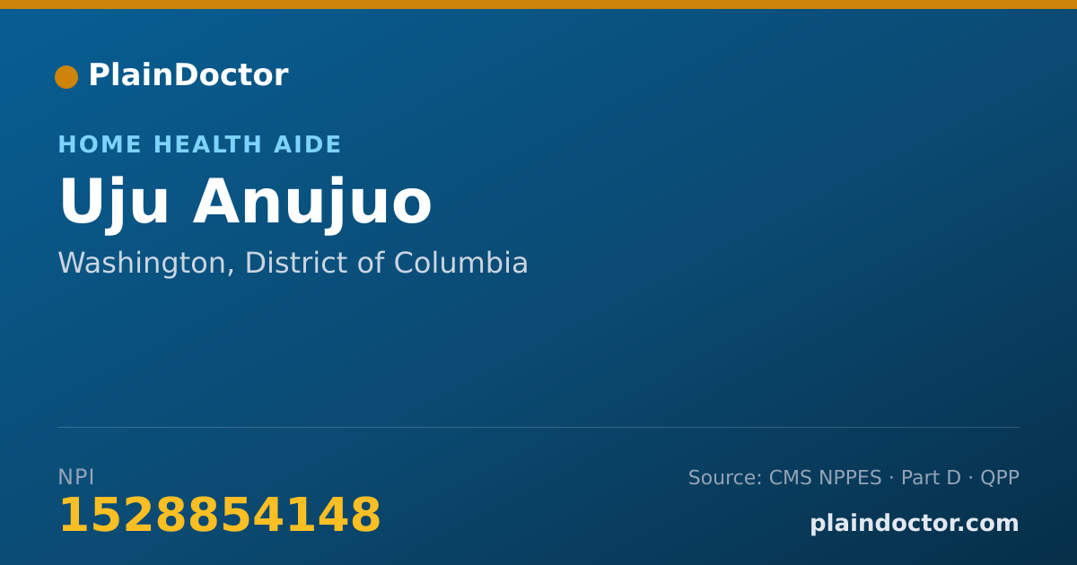 Shareable card for Uju Anujuo - Home Health Aide, Washington, DC