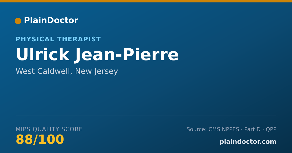 Shareable card for Ulrick Jean-Pierre - Physical Therapist, West Caldwell, NJ
