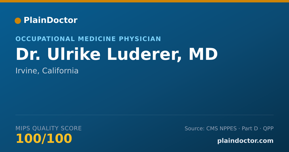 Shareable card for Ulrike Luderer, MD - Occupational Medicine Physician, Irvine, CA