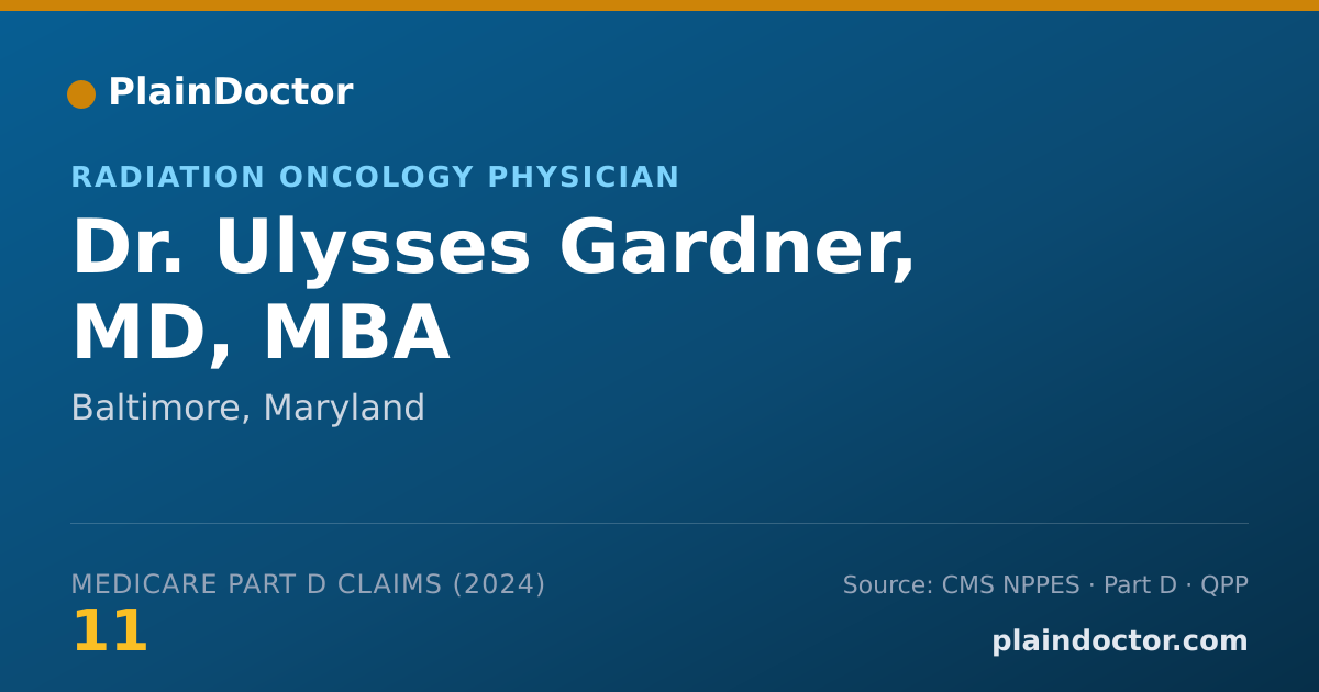 Shareable card for Ulysses Gardner, MD, MBA - Radiation Oncology Physician, Baltimore, MD