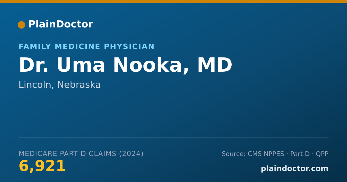 Shareable card for Uma Nooka, MD - Family Medicine Physician, Lincoln, NE