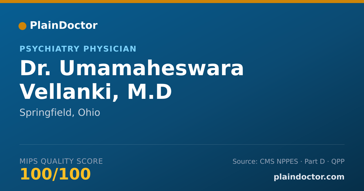 Shareable card for Umamaheswara Vellanki, M.D - Psychiatry Physician, Springfield, OH