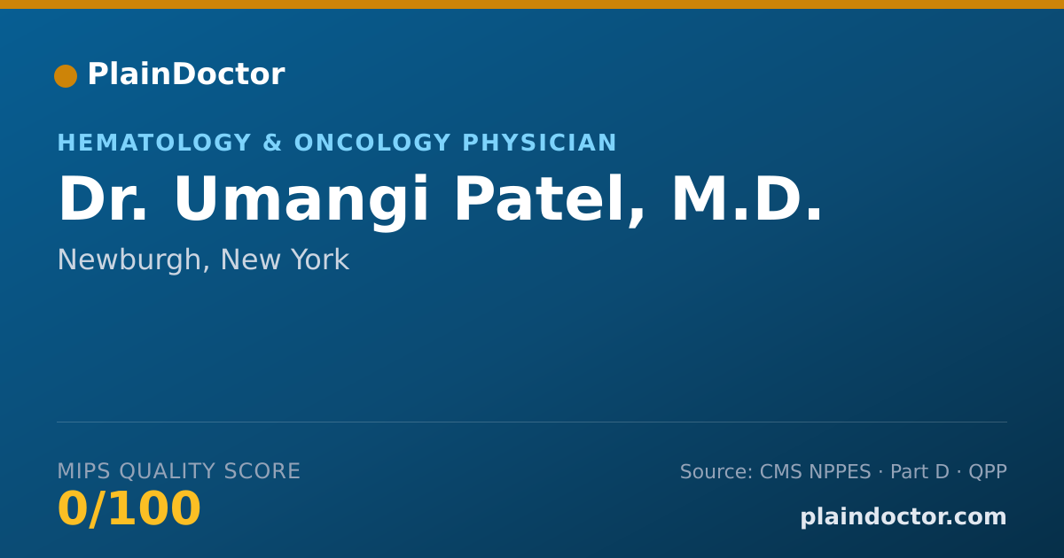 Shareable card for Umangi Patel, M.D. - Hematology & Oncology Physician, Newburgh, NY