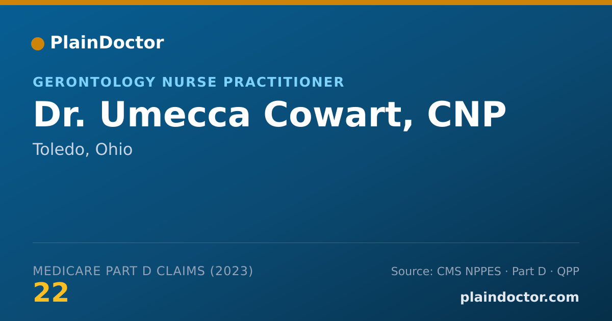 Shareable card for Umecca Cowart, CNP - Gerontology Nurse Practitioner, Toledo, OH
