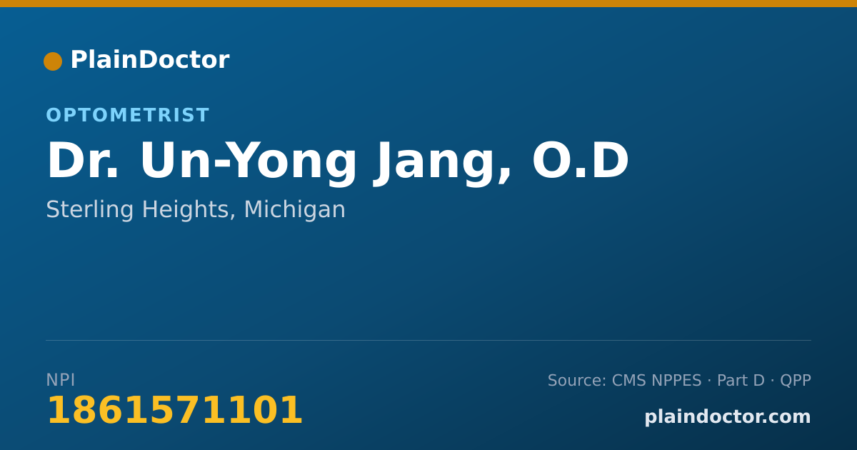 Shareable card for Un-Yong Jang, O.D - Optometrist, Sterling Heights, MI
