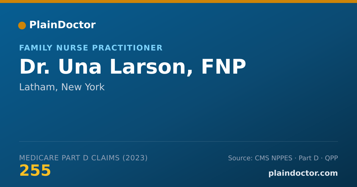 Shareable card for Una Larson, FNP - Family Nurse Practitioner, Latham, NY