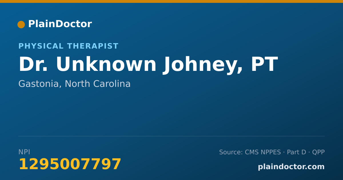 Shareable card for Unknown Johney, PT - Physical Therapist, Gastonia, NC