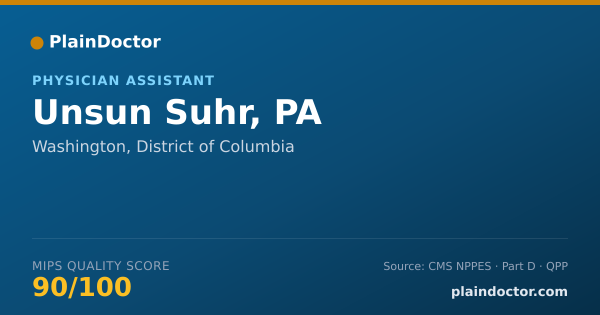 Shareable card for Unsun Suhr, PA - Physician Assistant, Washington, DC