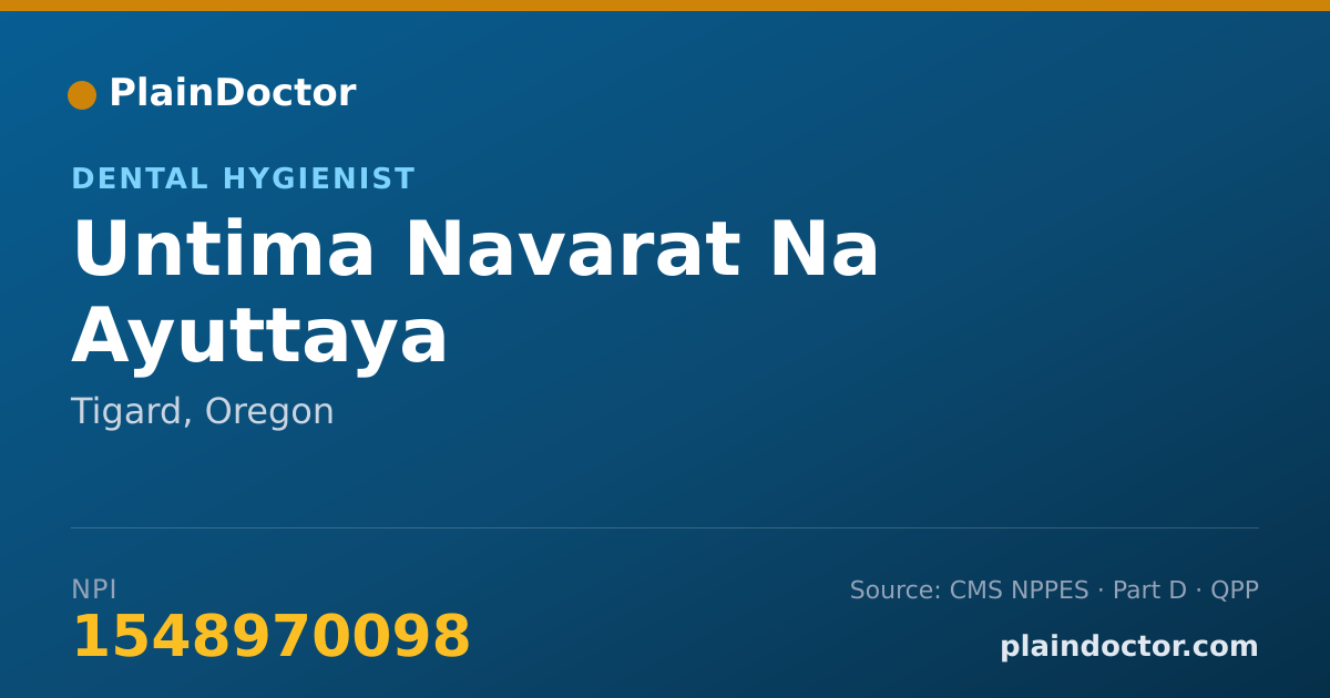 Shareable card for Untima Navarat Na Ayuttaya - Dental Hygienist, Tigard, OR