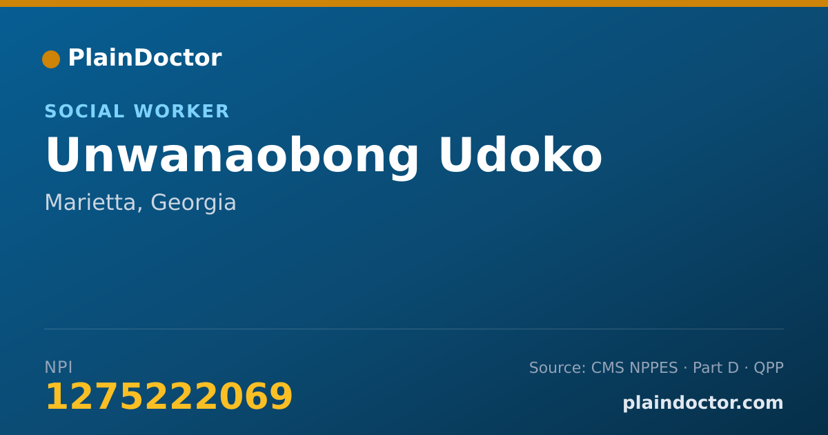 Shareable card for Unwanaobong Udoko - Social Worker, Marietta, GA