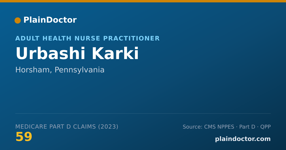 Shareable card for Urbashi Karki - Adult Health Nurse Practitioner, Horsham, PA