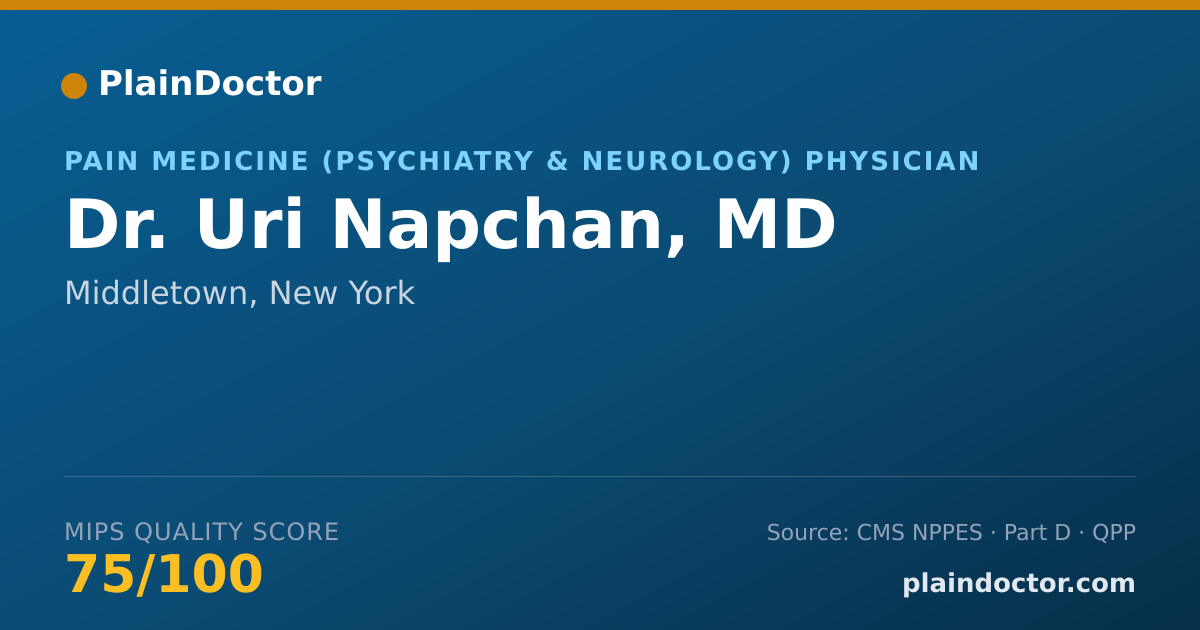 Shareable card for Uri Napchan, MD - Pain Medicine (Psychiatry & Neurology) Physician, Middletown, NY