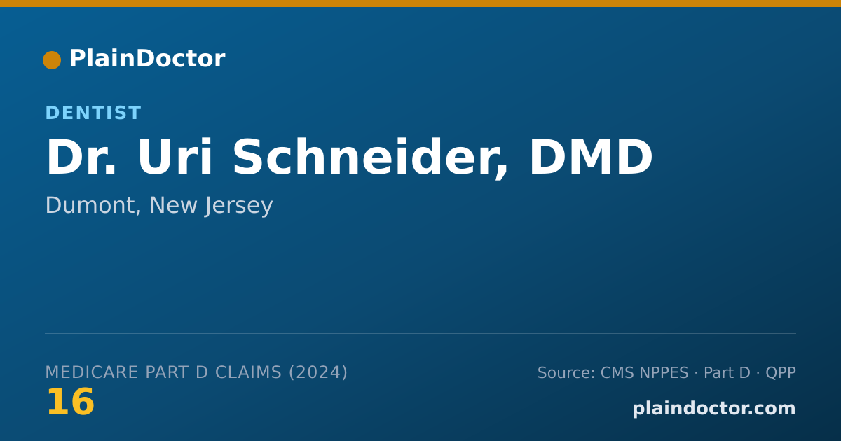 Shareable card for Uri Schneider, DMD - Dentist, Dumont, NJ