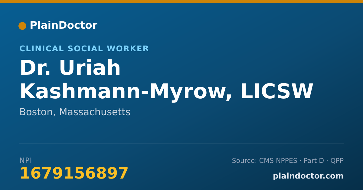 Shareable card for Uriah Kashmann-Myrow, LICSW - Clinical Social Worker, Boston, MA
