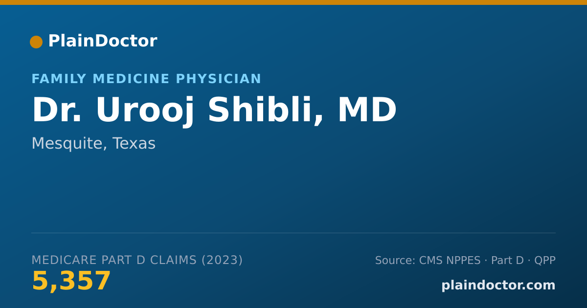 Shareable card for Urooj Shibli, MD - Family Medicine Physician, Mesquite, TX