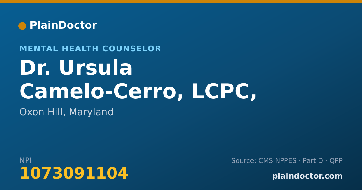Shareable card for Ursula Camelo-Cerro, LCPC, LPC - Mental Health Counselor, Oxon Hill, MD