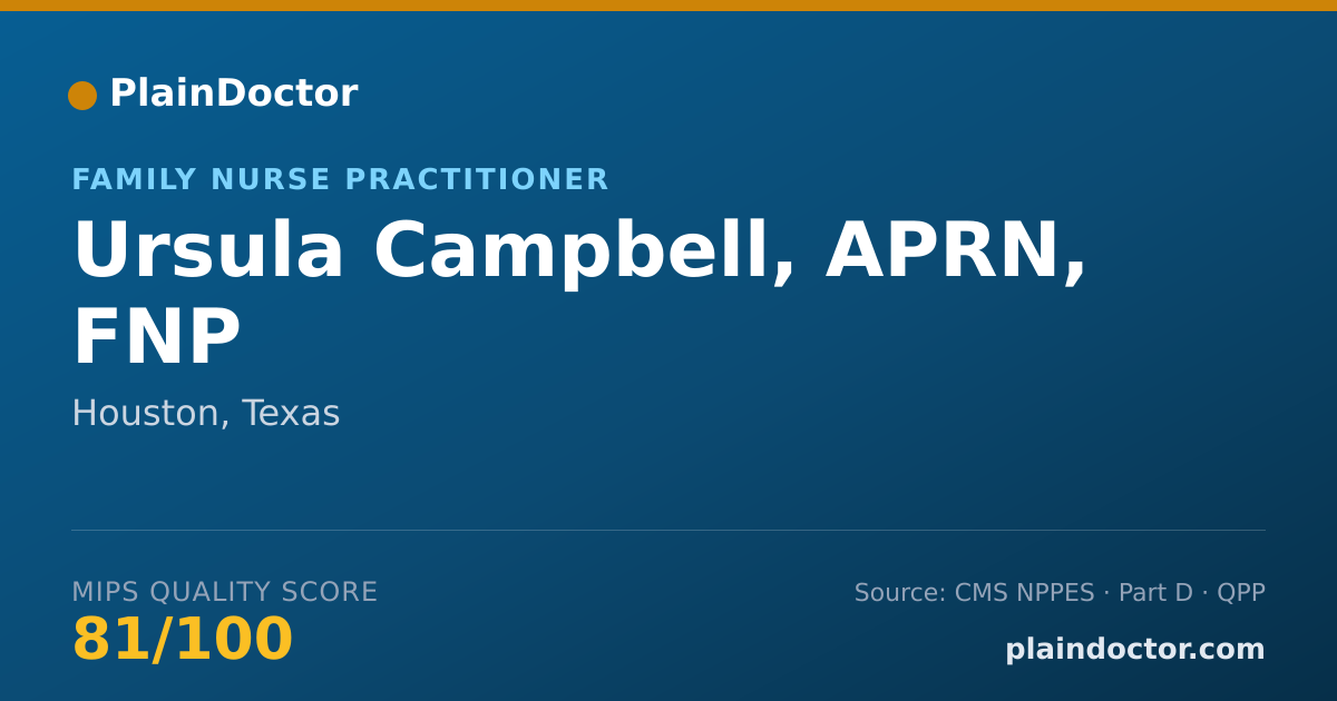 Shareable card for Ursula Campbell, APRN, FNP - Family Nurse Practitioner, Houston, TX