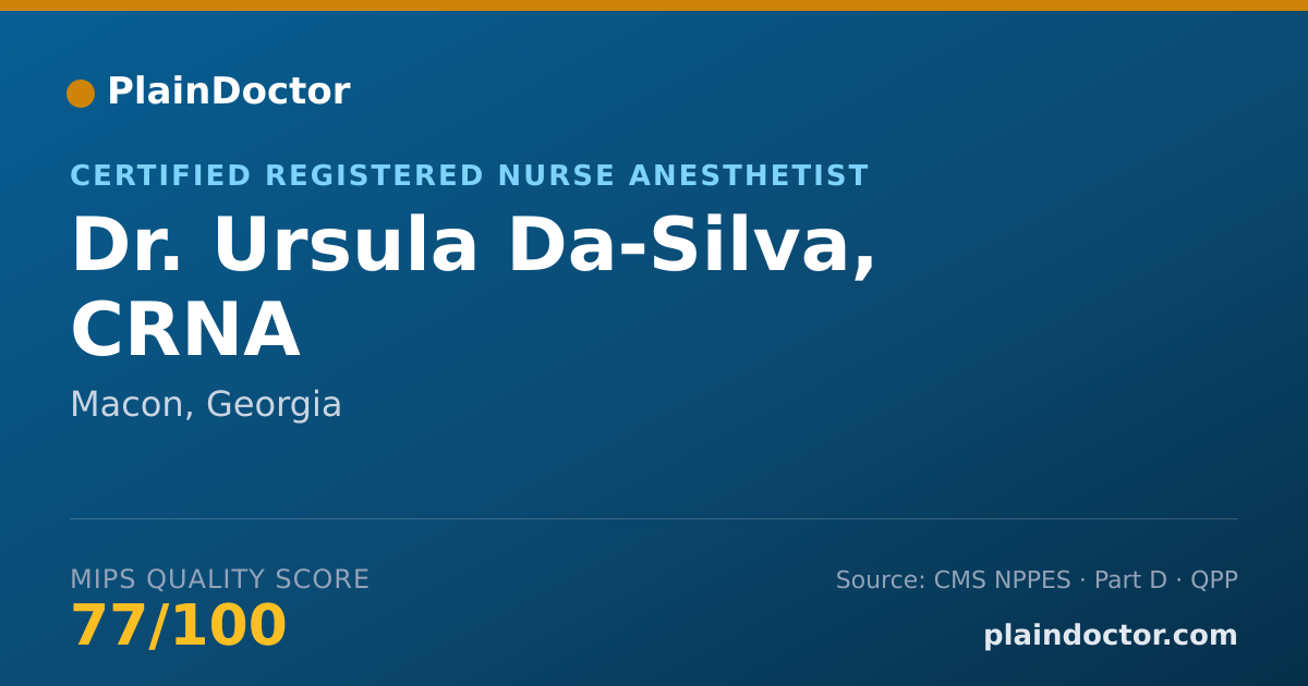 Shareable card for Ursula Da-Silva, CRNA - Certified Registered Nurse Anesthetist, Macon, GA