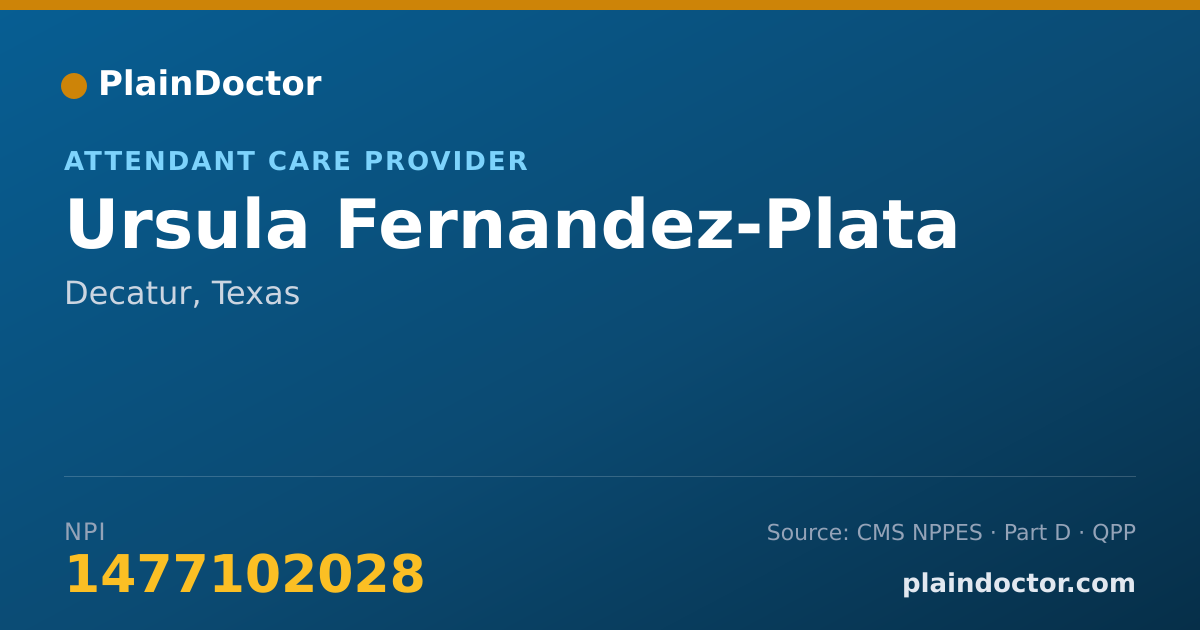 Shareable card for Ursula Fernandez-Plata - Attendant Care Provider, Decatur, TX