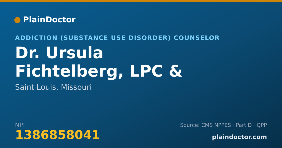 Shareable card for Ursula Fichtelberg, LPC & CASAC - Addiction (Substance Use Disorder) Counselor, Saint Louis, MO