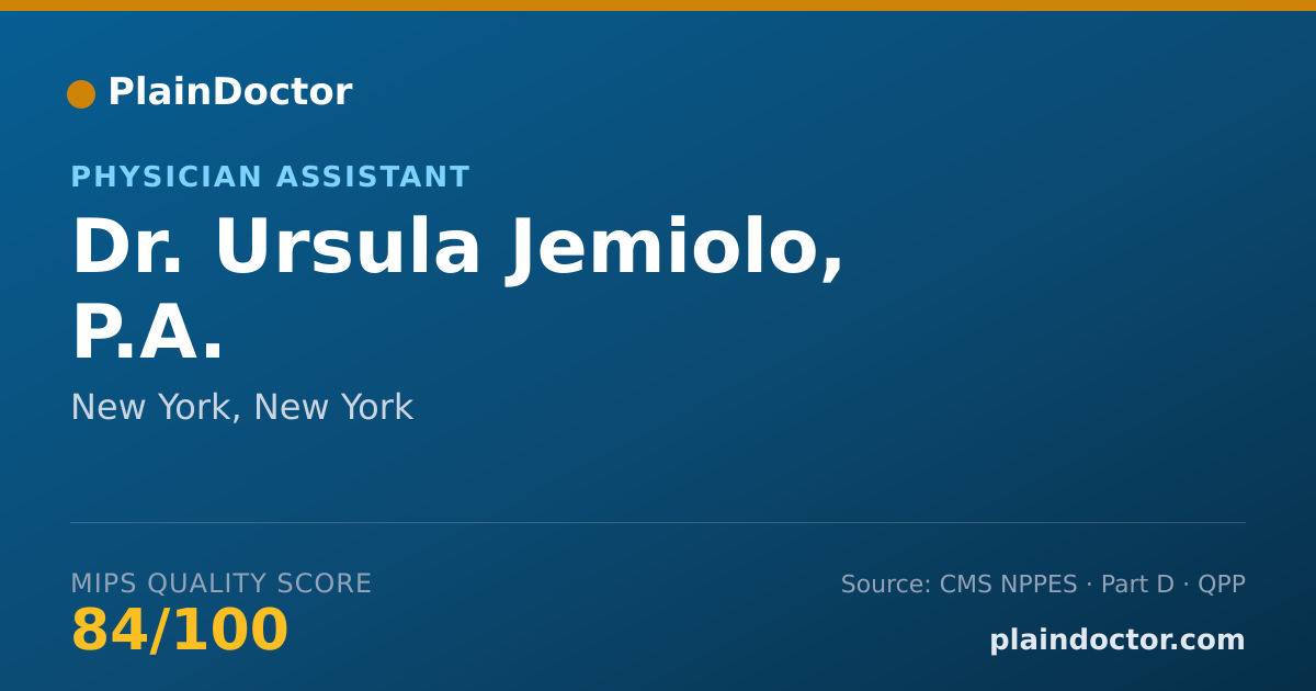 Shareable card for Ursula Jemiolo, P.A. - Physician Assistant, New York, NY