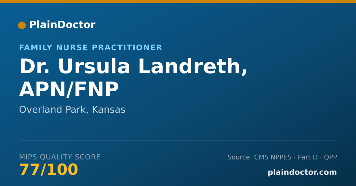 Shareable card for Ursula Landreth, APN/FNP - Family Nurse Practitioner, Overland Park, KS