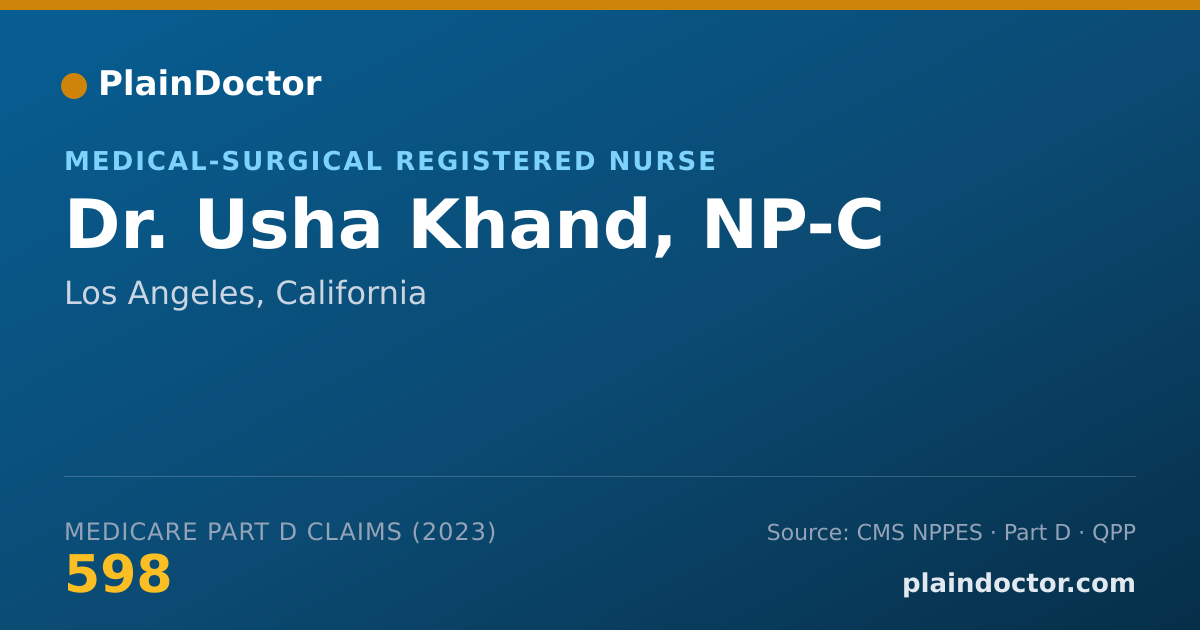 Shareable card for Usha Khand, NP-C - Medical-Surgical Registered Nurse, Los Angeles, CA