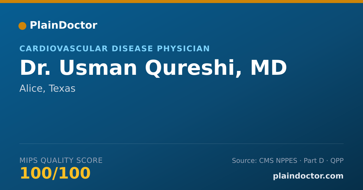 Shareable card for Usman Qureshi, MD - Cardiovascular Disease Physician, Alice, TX