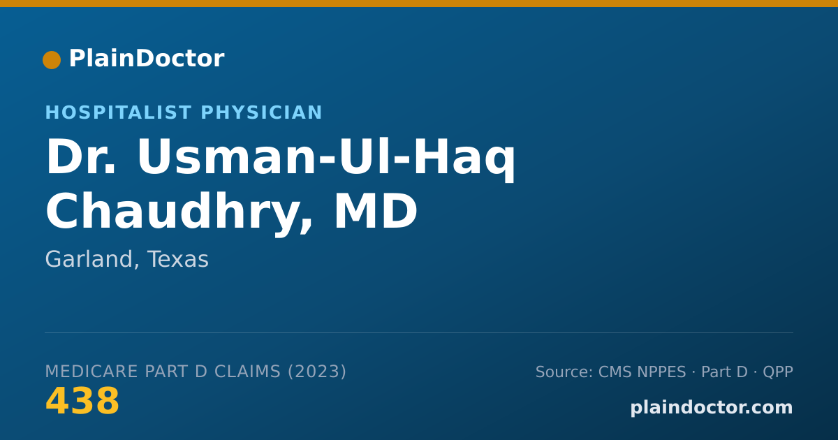 Shareable card for Usman-Ul-Haq Chaudhry, MD - Hospitalist Physician, Garland, TX