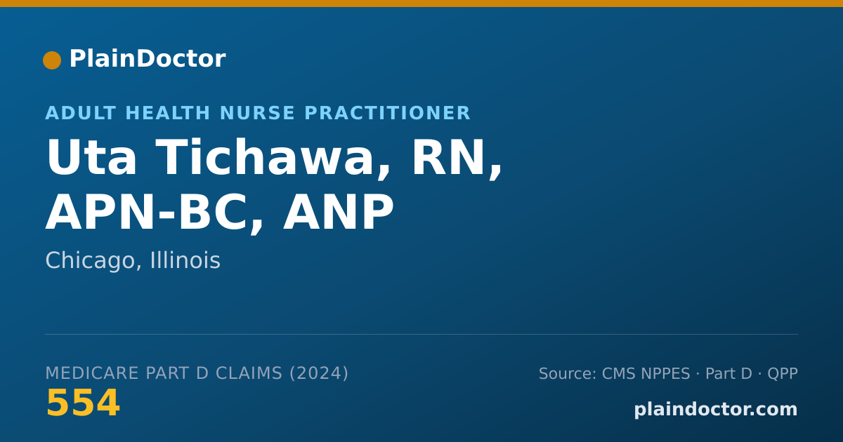 Shareable card for Uta Tichawa, RN, APN-BC, ANP - Adult Health Nurse Practitioner, Chicago, IL