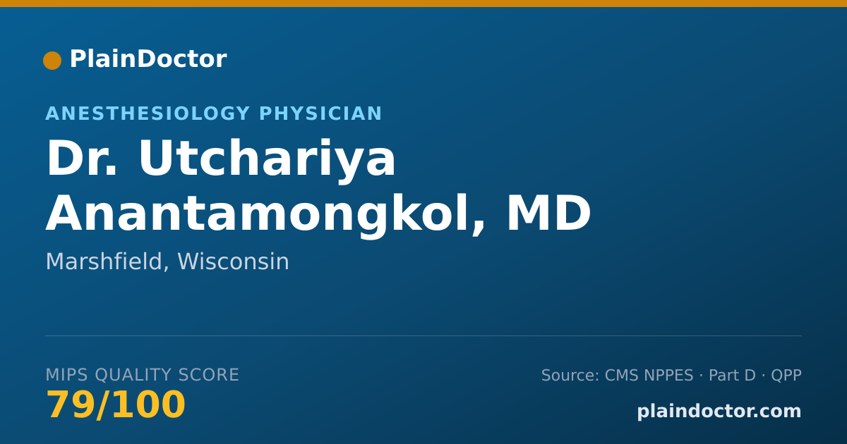 Shareable card for Utchariya Anantamongkol, MD - Anesthesiology Physician, Marshfield, WI
