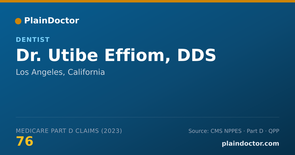 Shareable card for Utibe Effiom, DDS - Dentist, Los Angeles, CA