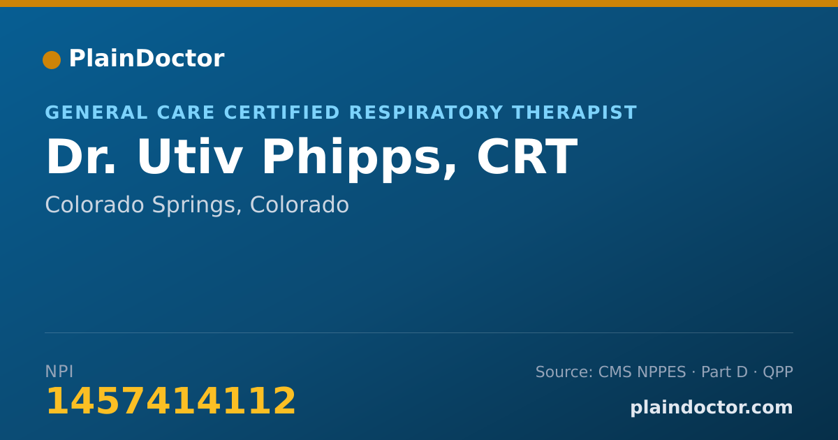 Shareable card for Utiv Phipps, CRT - General Care Certified Respiratory Therapist, Colorado Springs, CO
