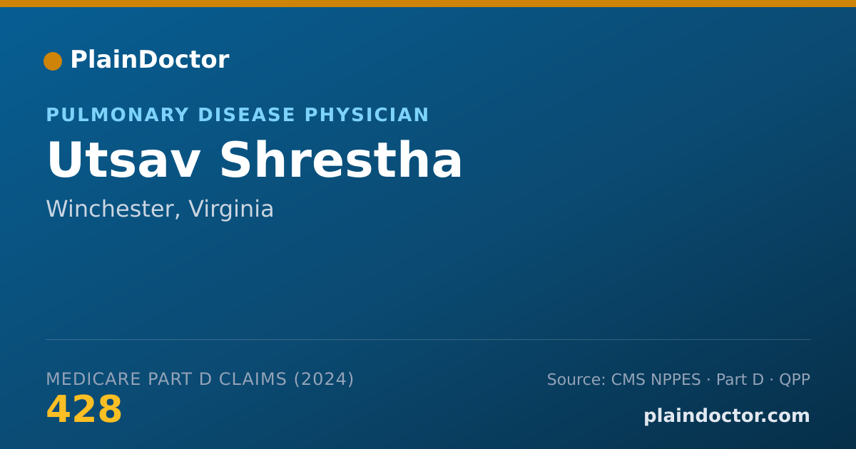 Shareable card for Utsav Shrestha - Pulmonary Disease Physician, Winchester, VA