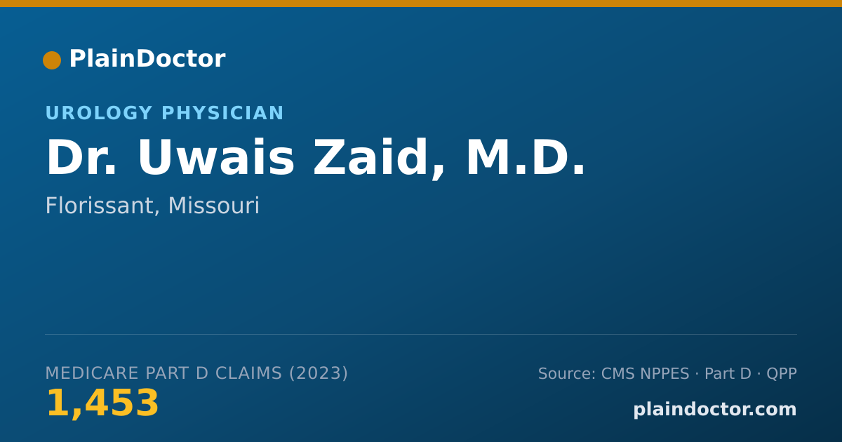 Shareable card for Uwais Zaid, M.D. - Urology Physician, Florissant, MO