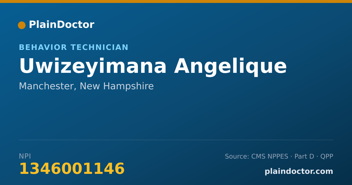 Shareable card for Uwizeyimana Angelique - Behavior Technician, Manchester, NH