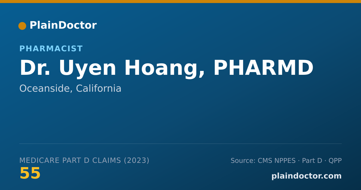 Shareable card for Uyen Hoang, PHARMD - Pharmacist, Oceanside, CA