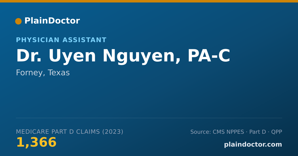 Shareable card for Uyen Nguyen, PA-C - Physician Assistant, Forney, TX