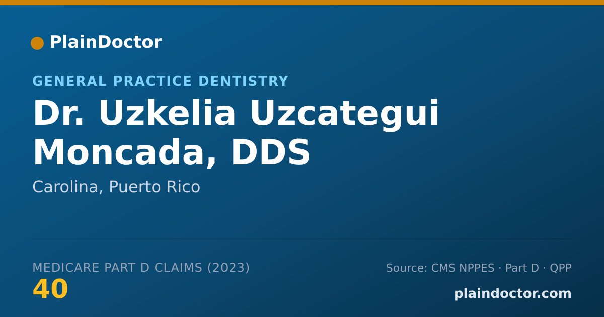 Shareable card for Uzkelia Uzcategui Moncada, DDS - General Practice Dentistry, Carolina, PR