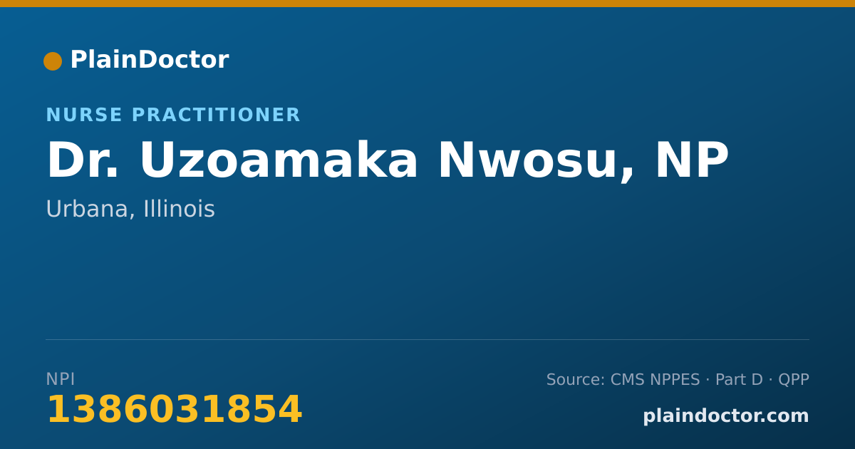 Shareable card for Uzoamaka Nwosu, NP - Nurse Practitioner, Urbana, IL