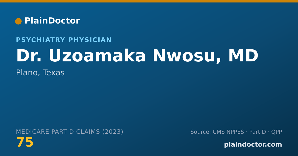 Shareable card for Uzoamaka Nwosu, MD - Psychiatry Physician, Plano, TX