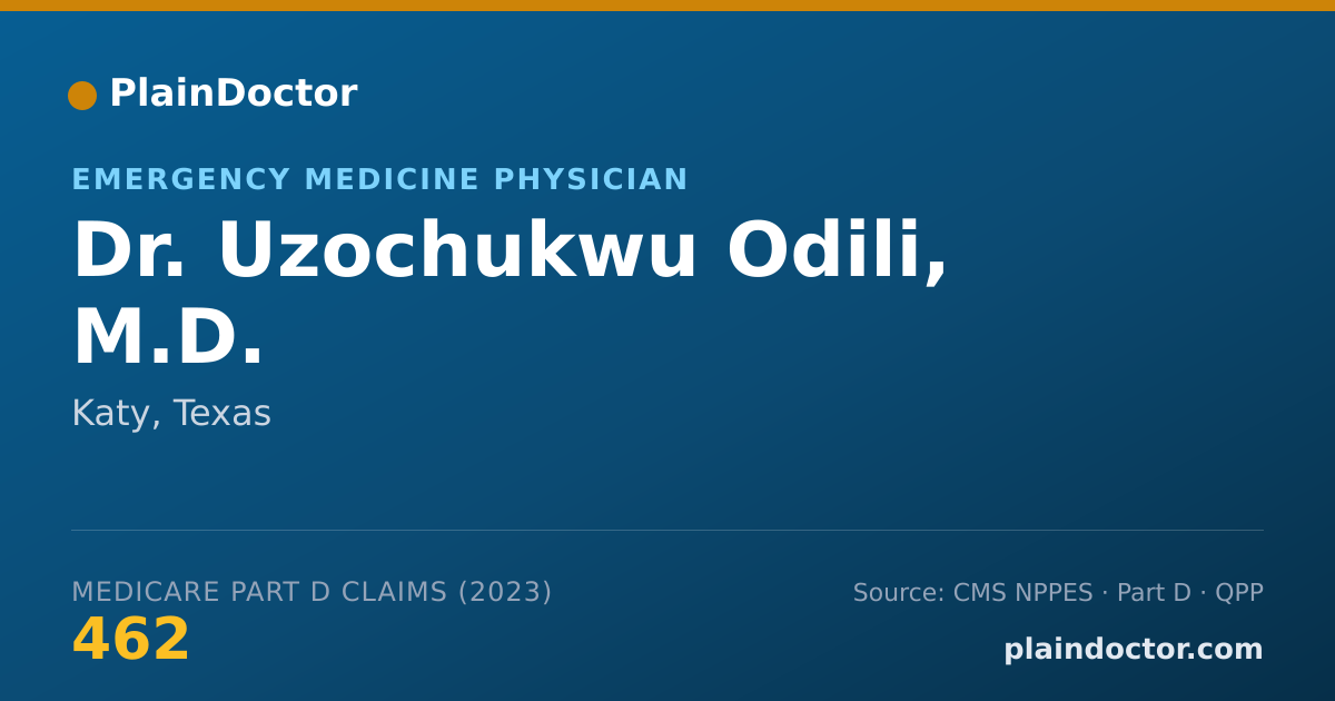 Shareable card for Uzochukwu Odili, M.D. - Emergency Medicine Physician, Katy, TX
