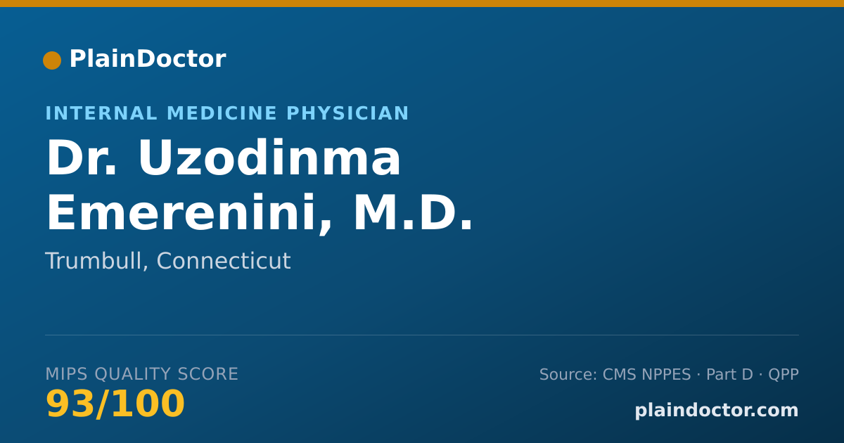 Shareable card for Uzodinma Emerenini, M.D. - Internal Medicine Physician, Trumbull, CT