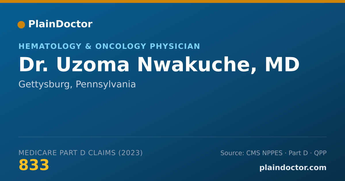 Shareable card for Uzoma Nwakuche, MD - Hematology & Oncology Physician, Gettysburg, PA