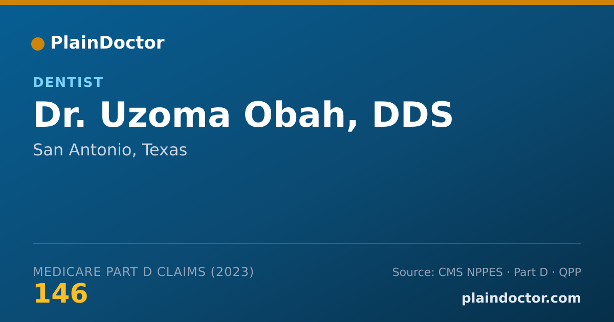 Shareable card for Uzoma Obah, DDS - Dentist, San Antonio, TX