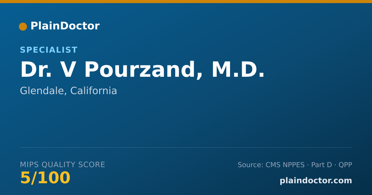Shareable card for V Pourzand, M.D. - Specialist, Glendale, CA