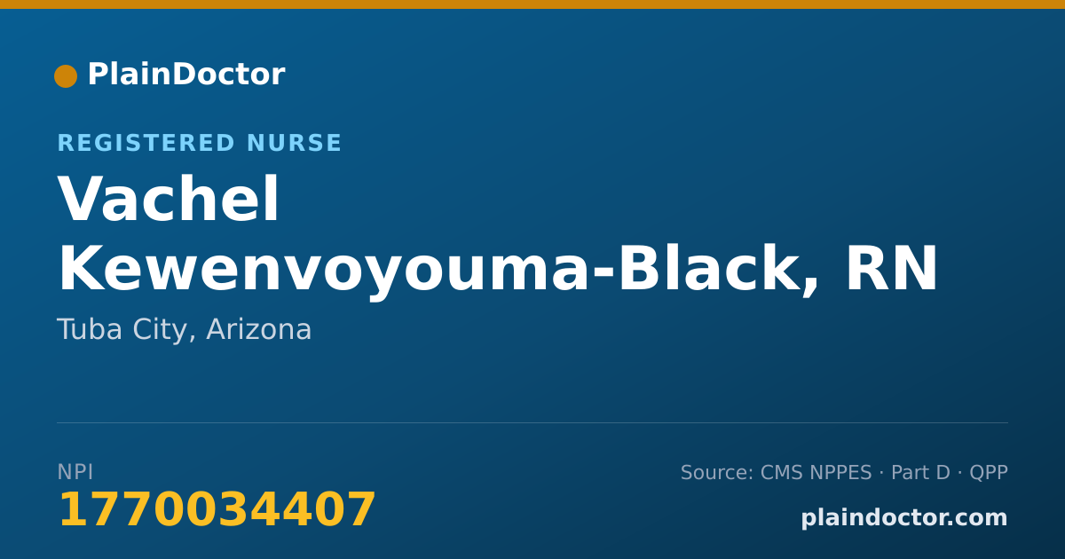 Shareable card for Vachel Kewenvoyouma-Black, RN - Registered Nurse, Tuba City, AZ